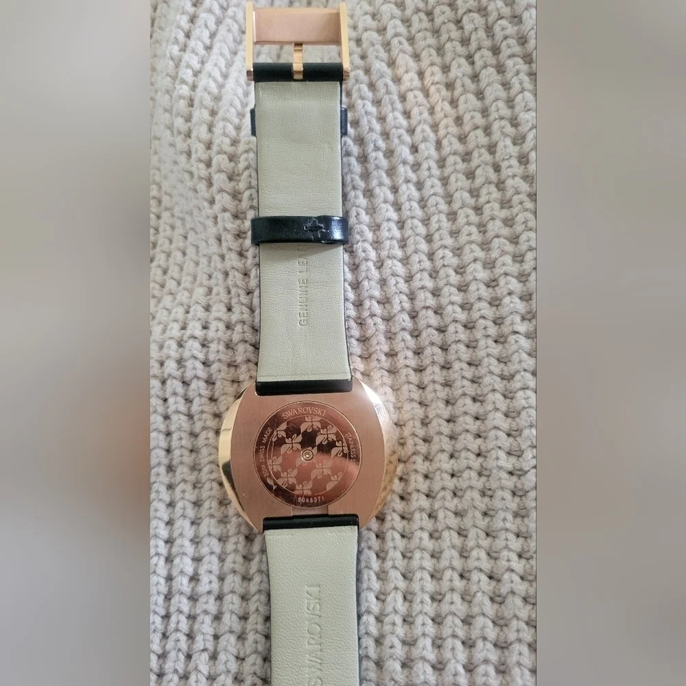 Swarovski Crystaline Watch, Black, Rose-Gold Tone